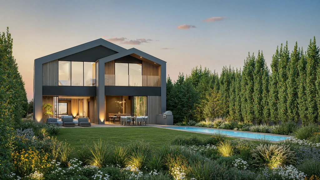 932 Chautauqua rear exterior and pool render